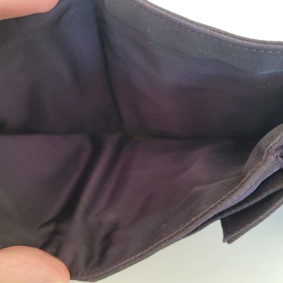 PRADA Vintage Tessuto Chic Purple Nylon Logo Wallet Medium Trifold Card Bill - Picture 6 of 12
